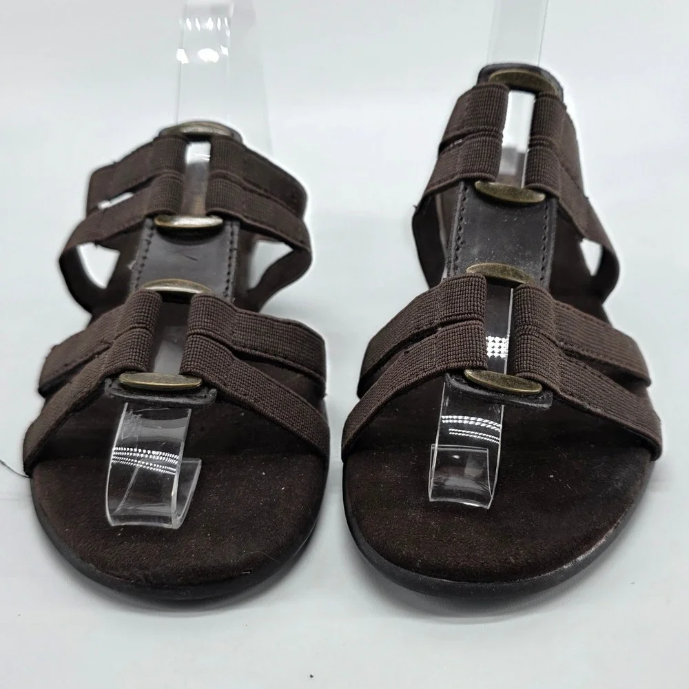 Comfort Plus Predictions Brown Sandals Kitten Heel 7 Strappy Y2K 90s Preppy Girl